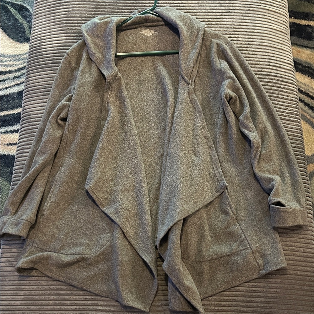 Cuddl Duds Women's Gray Hooded Cardigan